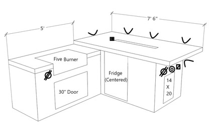 Kokomo 7'6"x 9' Baja con fuego