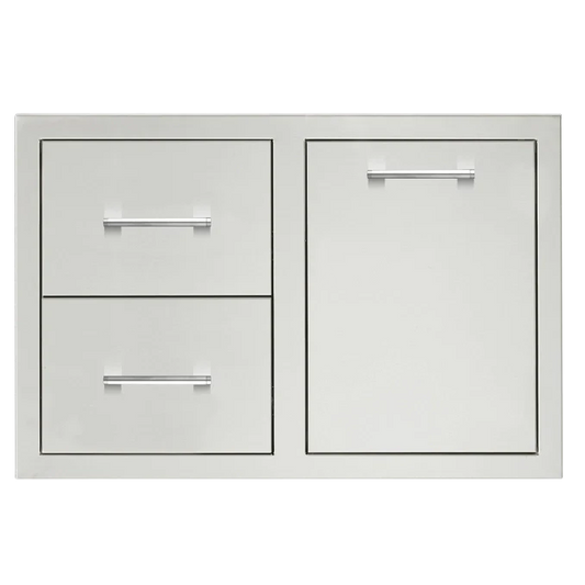 TrueFlame 33" 2-Drawer & Access Door Combo Masonry Frame Return - TF-DC2-33M