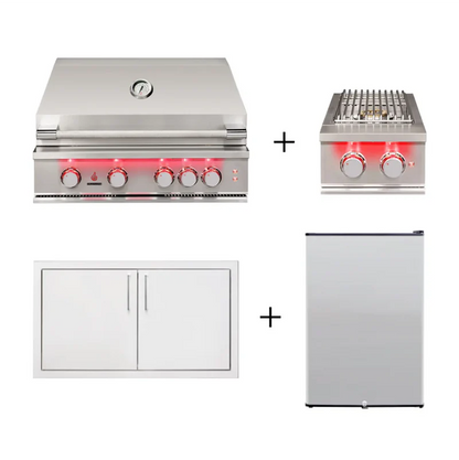 TrueFlame 4 Piece 32" Grill Outdoor Kitchen Package - TF4PGOKP-01