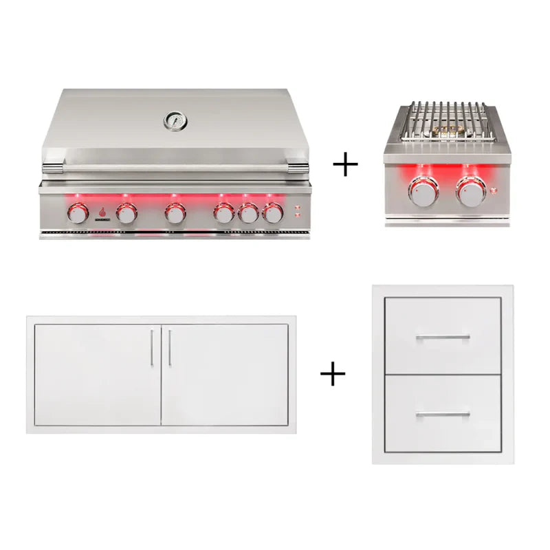 TrueFlame 4 Piece 40" Grill Outdoor Kitchen Package - TF4PGOKP-02