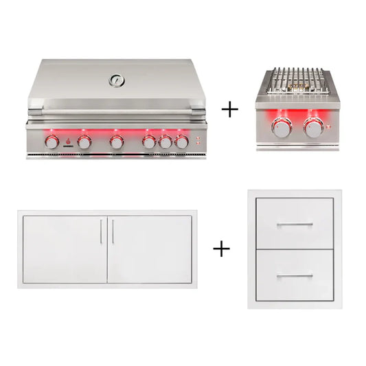 TrueFlame 4 Piece 40" Grill Outdoor Kitchen Package - TF4PGOKP-02