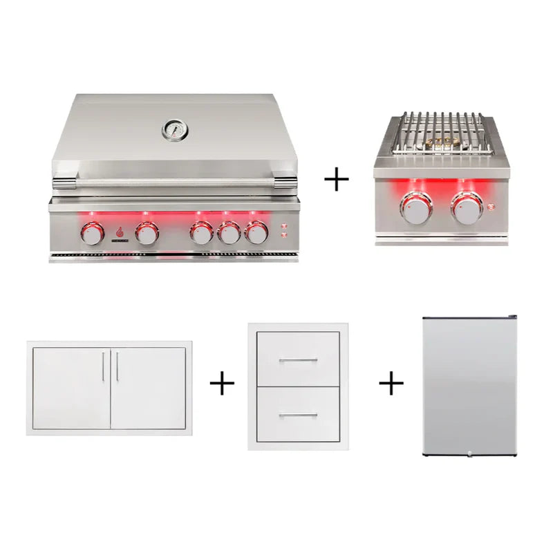 TrueFlame 5 Piece 32" Grill Outdoor Kitchen Package - TF5PGOKP-02