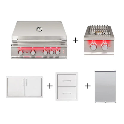 TrueFlame 5 Piece 32" Grill Outdoor Kitchen Package - TF5PGOKP-02