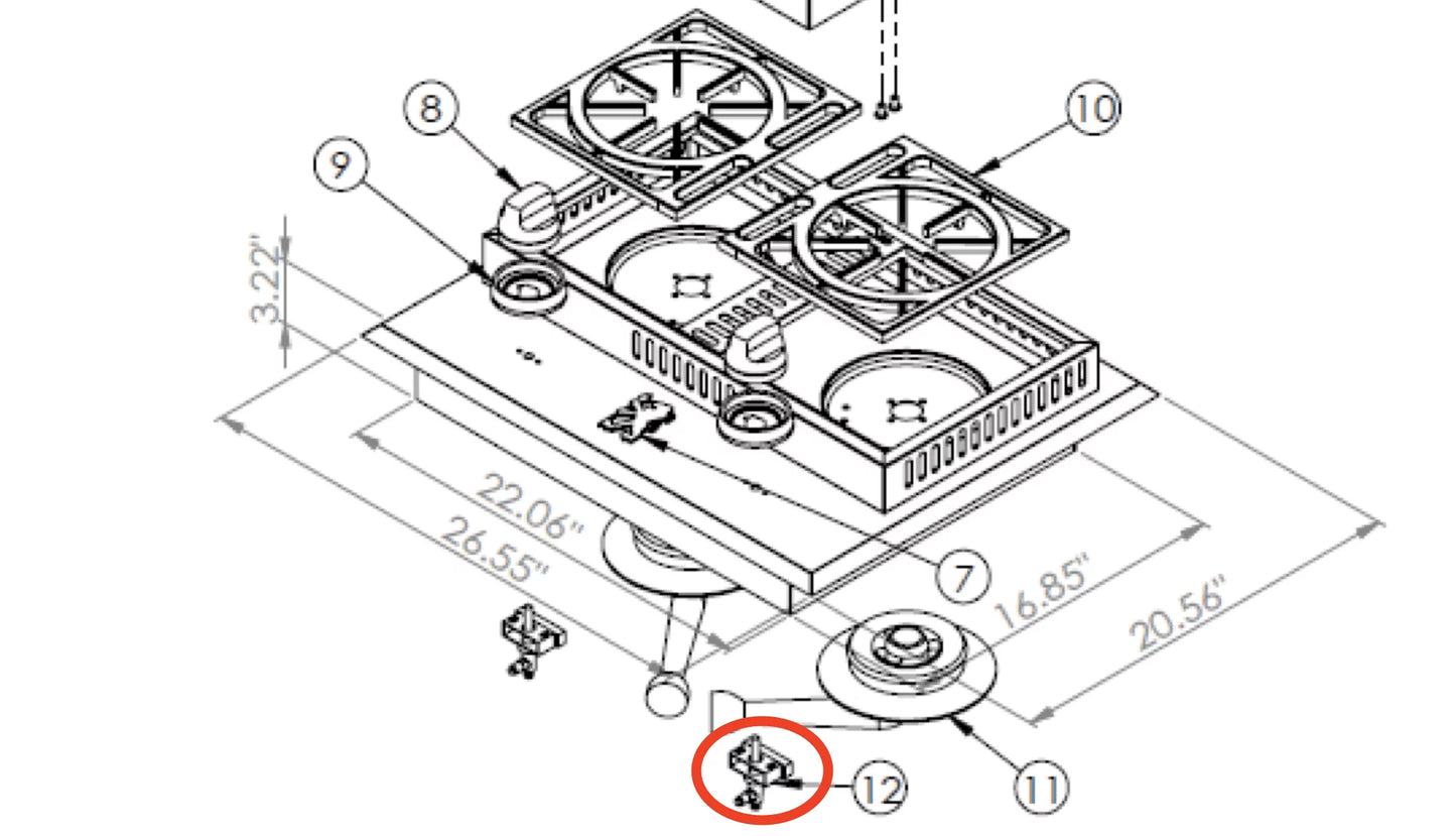 Valve for Double Side Burner  28000