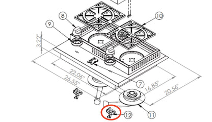 Valve for Double Side Burner  28000