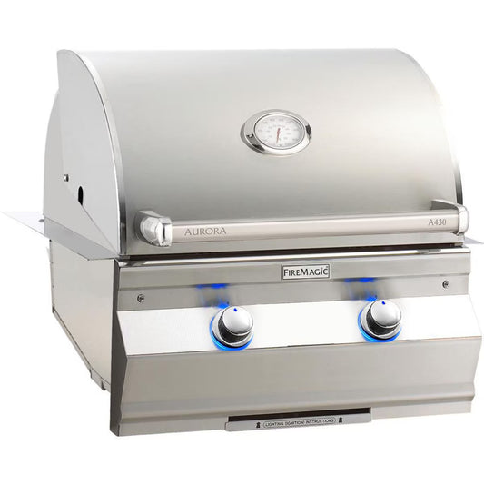 Fire Magic Aurora A430I 24-Inch Built-In Natural Gas Grill With Analog Thermometer