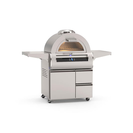 Fire Magic Echelon Diamond Black Glass Freestanding Propane/Natural Gas Pizza Oven w/ Integrate Smart Technology