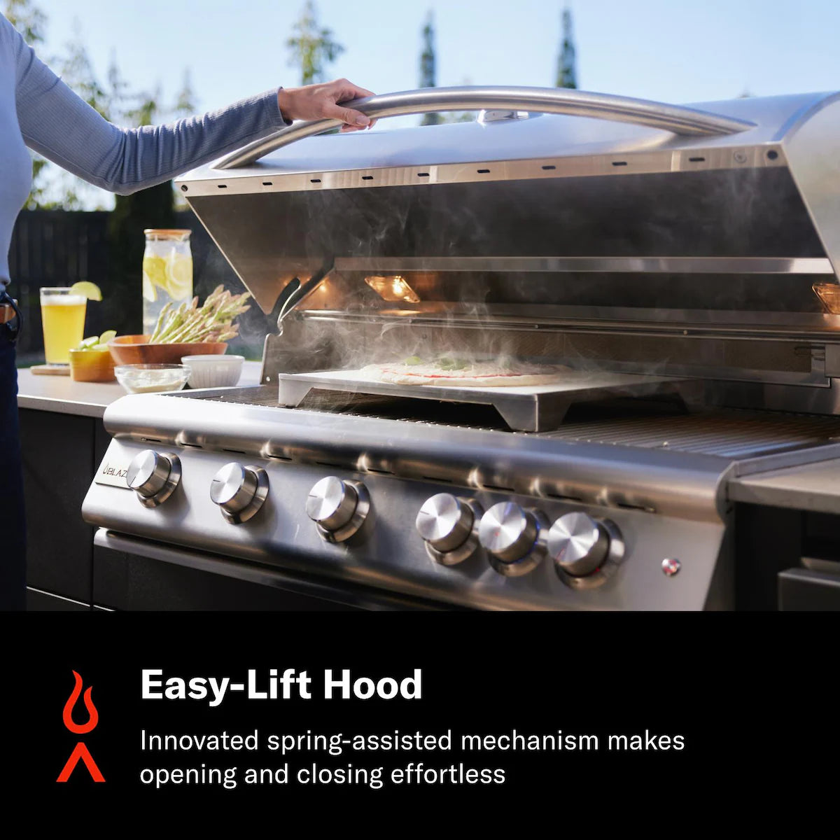 Blaze - LTE+ 40-in 5-Burner Built-In Propane Grill w/ Lift-Assist Hood & Rear Infrared Burner - BLZ-5LTE3