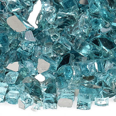 America Fire Glass - 1/4" Azuria Reflective, 10 lb. Jar Fire Glass