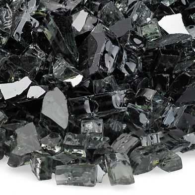 American Fire Glass - 1/4" Black Reflective, 10 lb. Jar Fire Glass