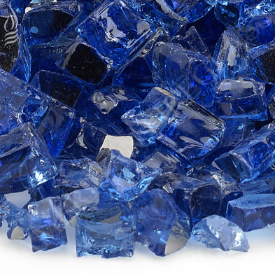 American Fire Glass - 1/2" Cobalt Reflective, 10 lb. Jar Fire Glass