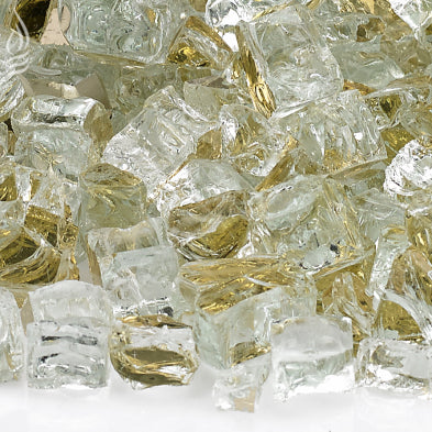 America Fire Glass - 1/2" Gold Reflective, 10 lb. Jar Fire Glass