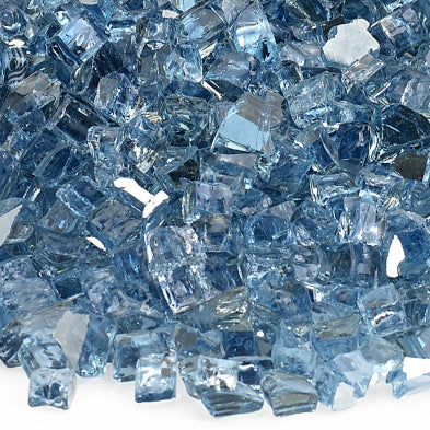 American Fire Glass - 1/4" Pacific Blue Reflective, 10 lb. Jar Fire Glass