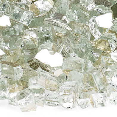 American Fire Glass - 1/4" Platinum Reflective, 10 lb. Jar Fire Glass