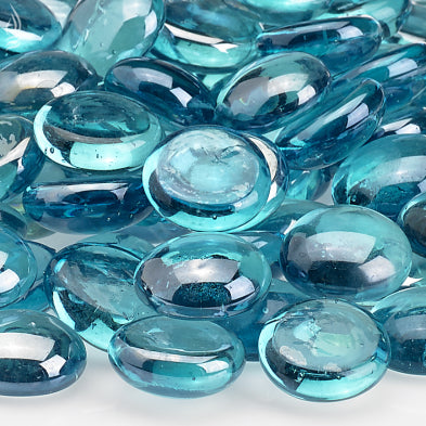 American Fire Glass - Aqua Blue Luster, 10 lb Jar Fire Beads