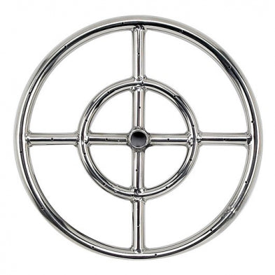 American Fire Glass - 12" Double-Ring SS Burner with a 1/2" Inlet