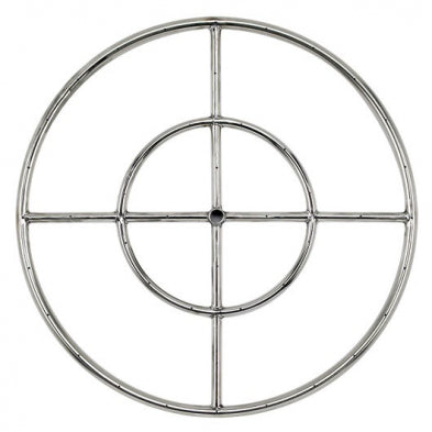 American Fire Glass - 24" Double-Ring SS Burner with a 1/2" Inlet