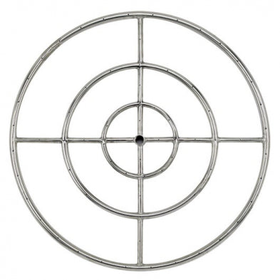 American Fire Glass - 30" Triple-Ring SS Burner with a 3/4" Inlet