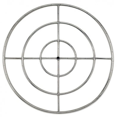 American Fire Glass - 36" Triple-Ring SS Burner with a 3/4 Inlet
