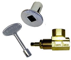Dante - BLUE FLAME DANTE VALVE CHROME ANGLE,W/KEY, FLOOR PLATE