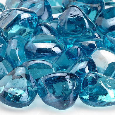 American Fire Glass - OM--OM--Powder Blue Luster, 10 lb. Jar Zircon Luster
