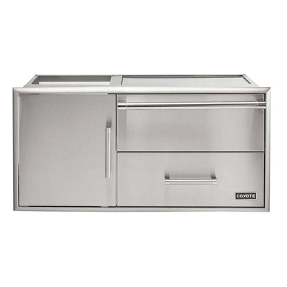 Coyote 42" Access Door With Storage & Warming Drawer Combo