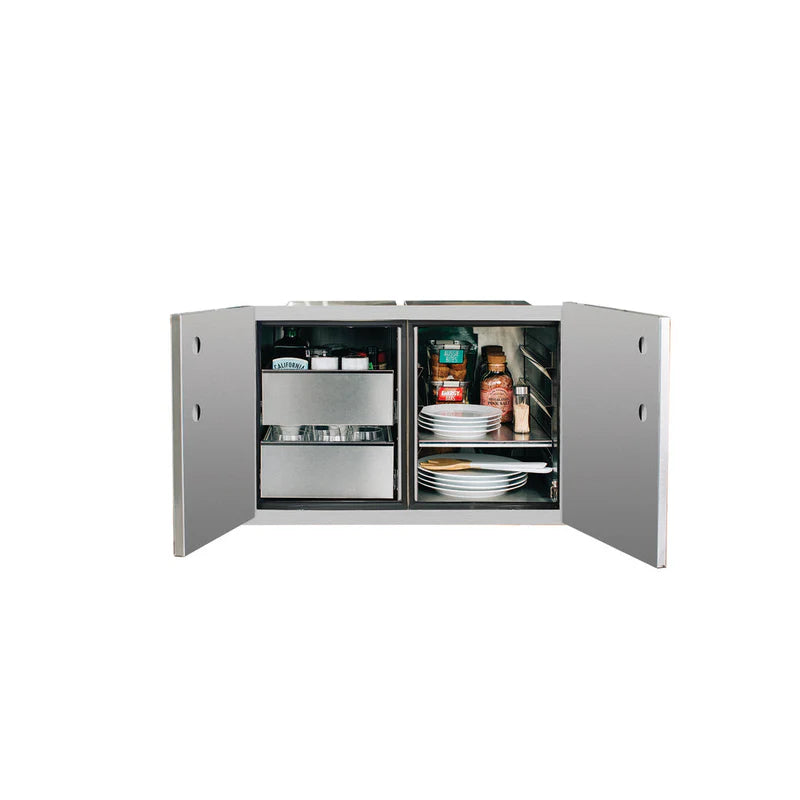 TrueFlame 36" 2-Drawer Dry Storage Pantry & Enclosed Cabinet Combo - TF-DP-36DC